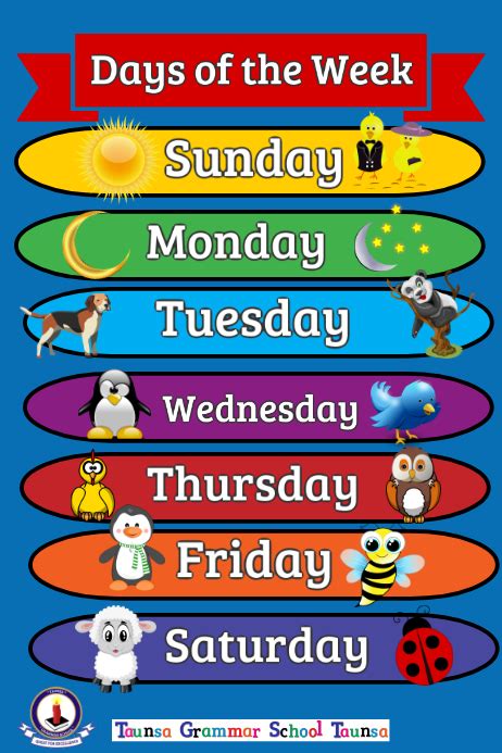 Days Of The Week Template Postermywall