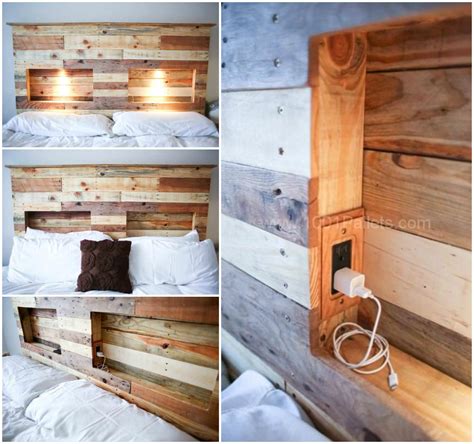 Light PalletBed PalletHeadboard A Cool Headboard Made From