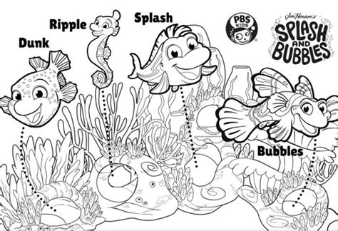 In the pbs cartoon splash and bubbles, splash, bubbles & their best friends dunk and ripple go on epic adventures goldfish coloring page goldfish drawing how to draw a coloring page 16 ayushseminarmaha. Reeftown Rangers Activity | Kids Coloring Pages | PBS KIDS ...
