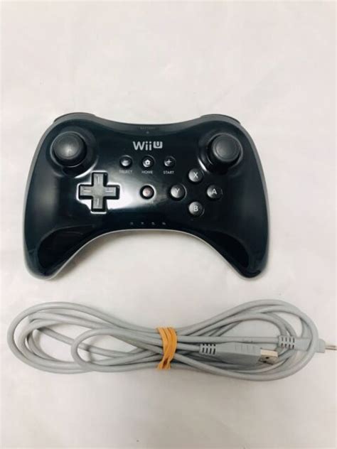 Official Nintendo Wii U Pro Controller Black With Oem Charging Cable