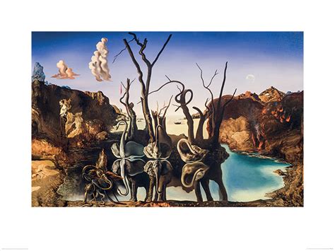 Salvador Dali Swans Reflecting Elephants Art Print Buy At Ukposters
