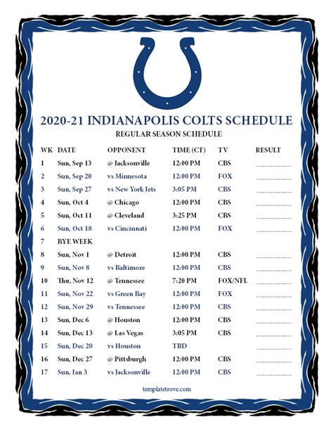 2021 Printable Nfl Football Schedule Calendar Printables Free Blank