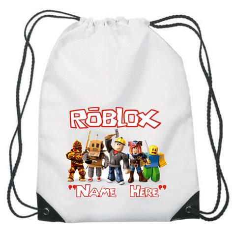Roblox Personalised Sublimation Gym School Drawstring Bag Etsy Singapore