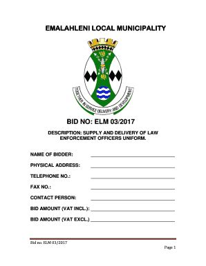 Emalahleni Local Municipality Etenders Gov Za Fill And Sign Printable Template Online