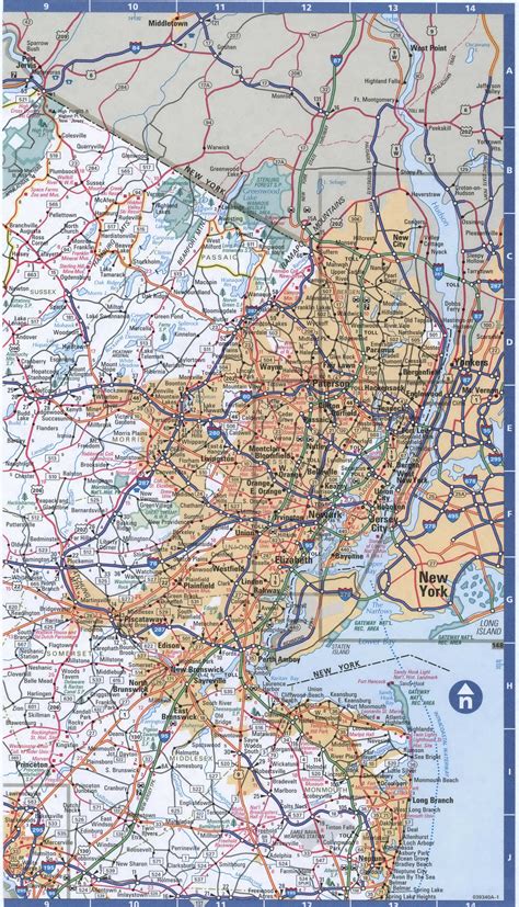 New Jersey Detailed Roads Map With Cities And Highways