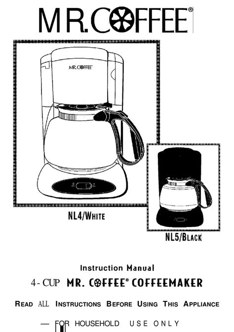 Mr Coffee Nl4 White Instruction Manual Pdf Download Manualslib