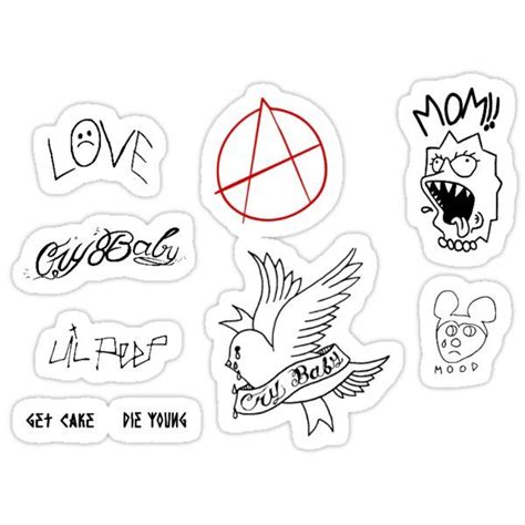 Lil Peep Sticker Pack Sticker By Nuuke In 2021 Lil Peep Tattoos