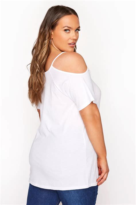 White Strappy Cold Shoulder Top Yours Clothing