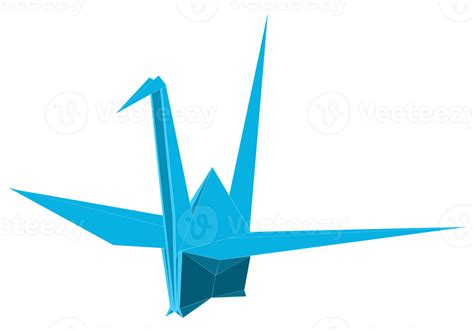 Low Poly Model Of A Origami Crane Isolated On A Transparent Background