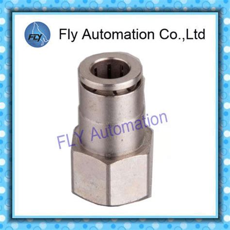 Pneumatic Tube Fittings Straight Thread Nickel Plated Brass Push In