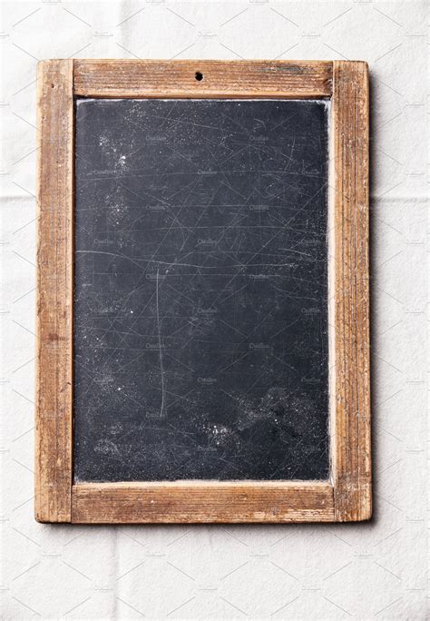 Vintage Slate Chalk Board Featuring Aged Background And Black High