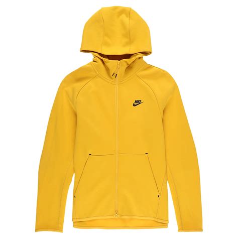 Nike Tech Fleece Zip Up Hoodie In Yellowblack Yellow For Men Lyst