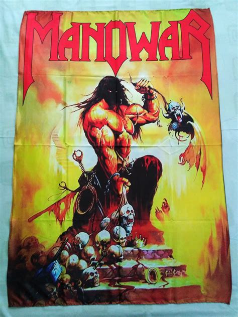 Manowar Hell On Wheels Flag Heavy Metal Cloth Poster Warriors Of The