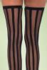 Veronica Vertical Stripe Stockings In Black