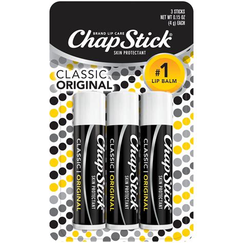 Chapstick Classic 3 Sticks Original Flavor Skin Protectant Flavored