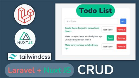 Laravel Nuxt JS Tailwind Todo List CRUD With Laravel And Nuxt JS