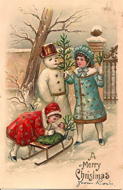 Vintage Snowman Postcard Christmas Images Vintage Christmas