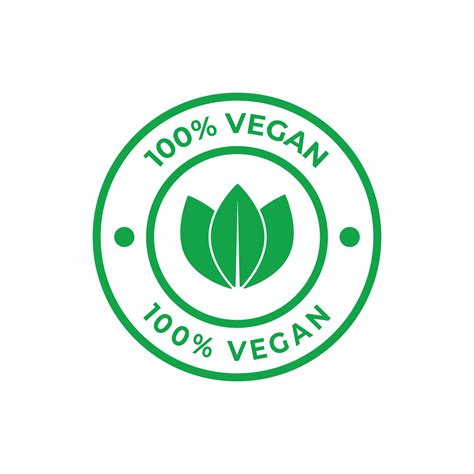 100 Percent Vegan Icon Vector Illustration Vegan Food Symbol With
