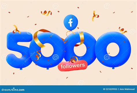 5000 Followers Thank You Facebook 3d Blue Balloons And Colorful
