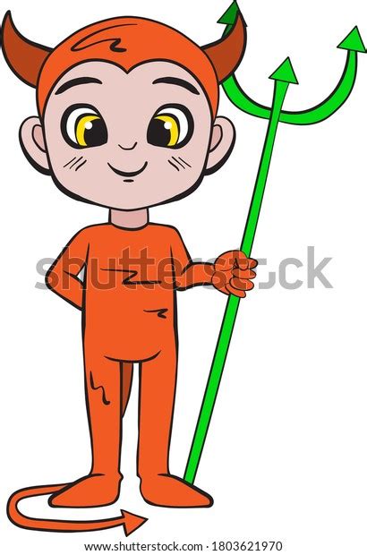 Happy Boy Devil Halloween Costume Vector Stock Vector Royalty Free