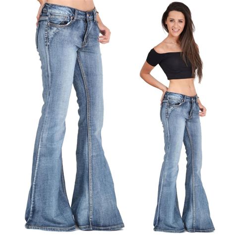 60s Faded Denim Hip Hugger Bell Bottoms Jeans In 2020 Bell Bottoms