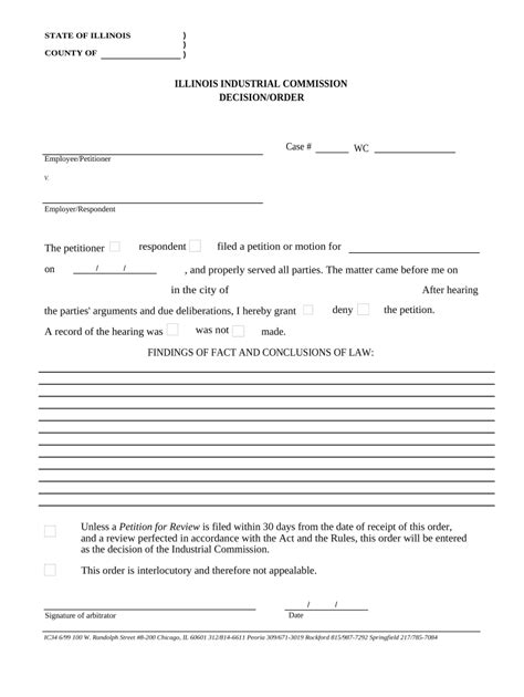Illinois Workers Compensation Doc Template Pdffiller