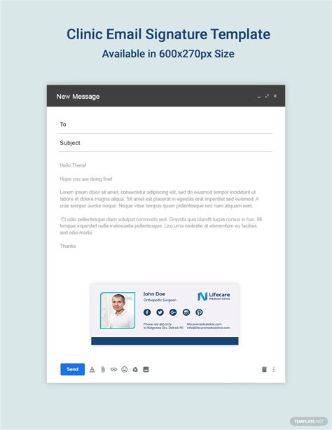 Clinic Email Signature Template In Html5 Psd Download