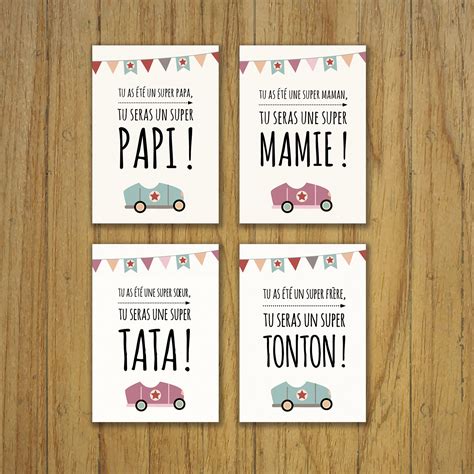 Carte Annonce Grossesse Papi Mamie Tonton Tata Voiture Vintage