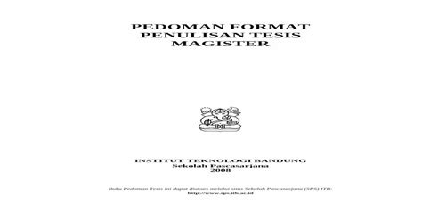 Pedoman Format Penulisan Tesis Magister Filepedoman Format Penulisan