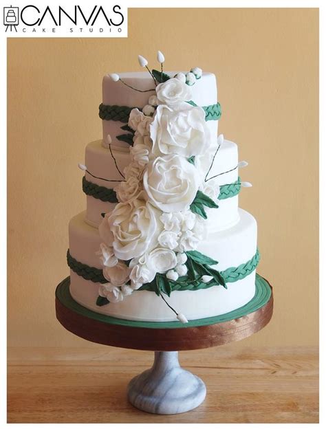 Emerald Green And White Wedding Cake Decorated Cake By Cakesdecor