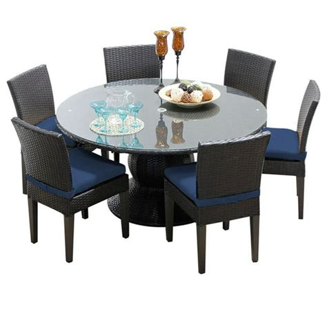 Bowery Hill 7 Piece 60 Round Glass Top Patio Dining Set