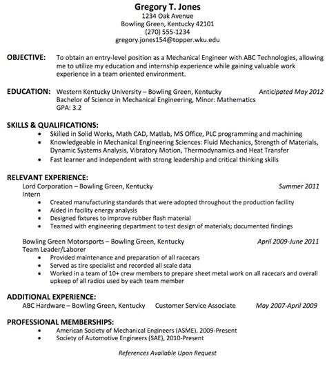Summary About Fresher Mechanical Resume Format For Freshers
