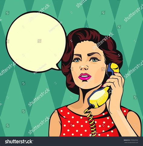 Girl Talking On Phone Vector Comic Image Vectorielle De Stock Libre