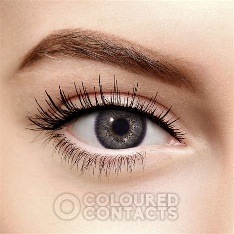 Gray Prescription Contact Lenses Dark Gray Lens Natural Pearl Eye