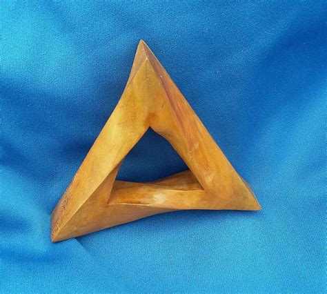 Penrose Impossible Triangle Made Possible Cherry Organic Sculpture
