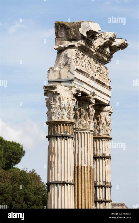Ancient Roman Columns Roman Forum Rome Italy Europe Stock Photo Alamy