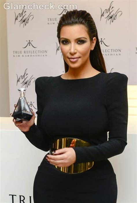 Kim Kardashian Launches New Fragrance In Swanky Black Dress