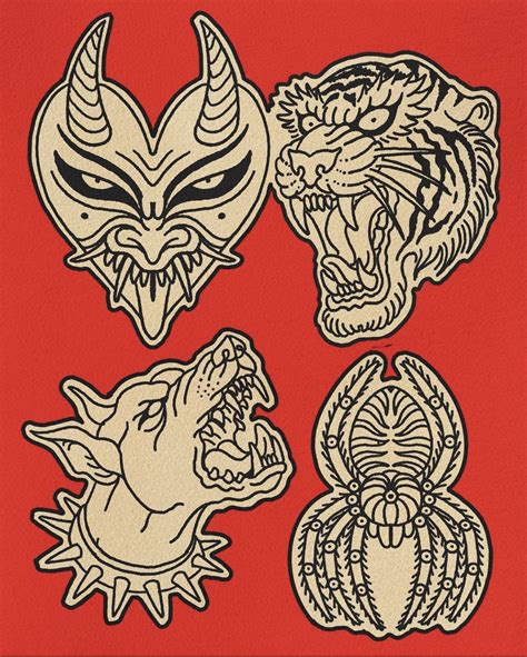 Traditional Tattoo Flash Sheets Traditional Tattoo Design American
