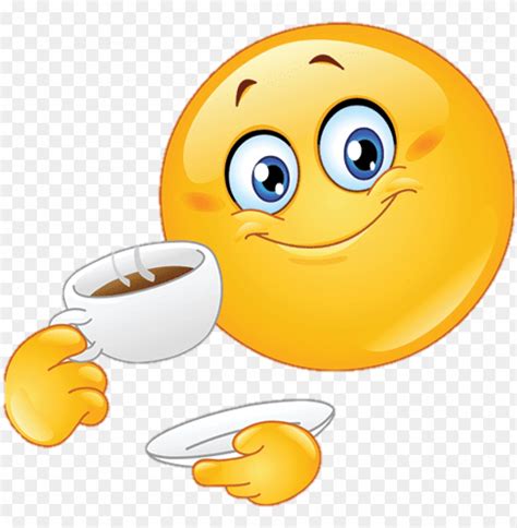 Free Download Hd Png Coffee Smiley Emoji Drinking Coffee Png
