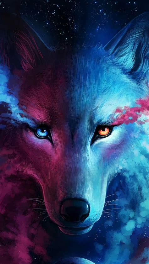 Neon Wolf Wallpaper Fantasy Wolf Background 1828494 Hd Wallpaper And Backgrounds Download