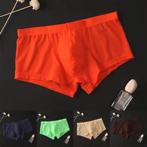 MENS SEXY SHEER See Through Boxer Briefs Underwear Mesh Shorts Trunks