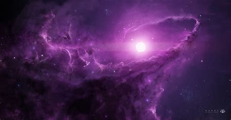 Nebula Space Space Art Digital Art Purple Stardust 2560x1344