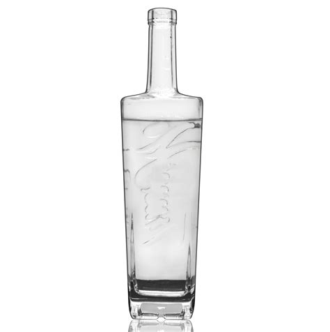 Wholesale 750ml Square Glass Liquor Spirit Bottles For Vodka High