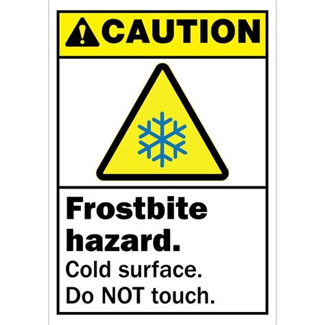 ANSI Caution Frostbite Hazard Cold Surface Visual Workplace Inc