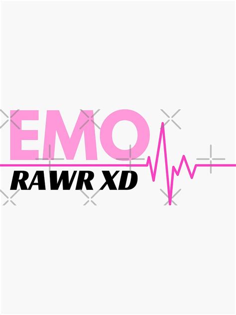 Emo Rawr Xd Sticker For Sale By Myhappypill Redbubble