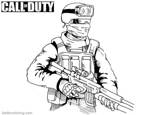 Call Of Duty Gun Coloring Coloring Pages