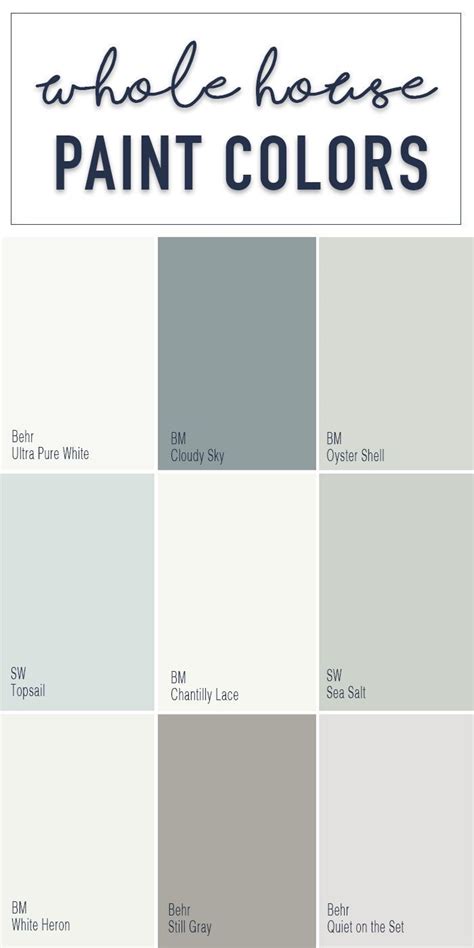 Make sure that all the colors complement each other. Paint Colors for a Whole Home Color Palette - Calming ...
