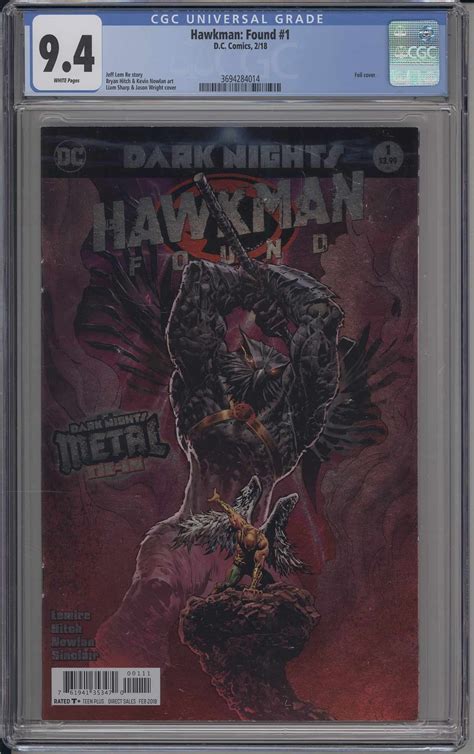 Hawkman Found 1 Cgc 94 Dark Nights Metal Tie In Foil Cover
