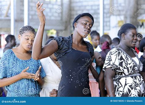 Congregation Worshipping In Haitian Church Editorial Image Image Of