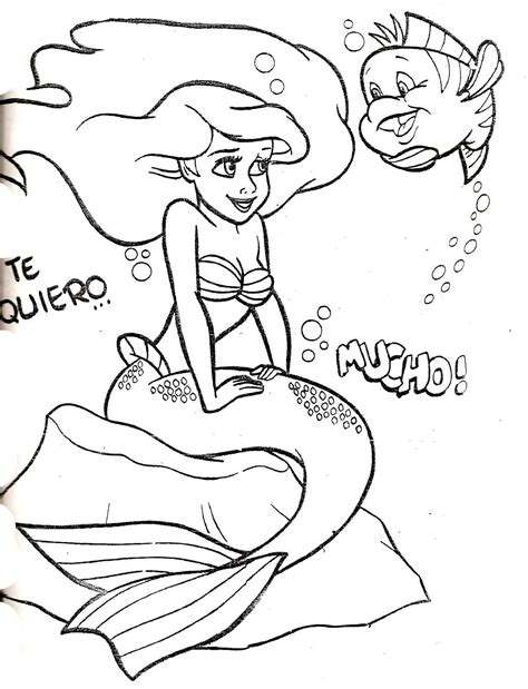 Dibujos disney para colorear: Dibujos para imprimir de la sirenita
